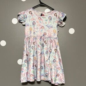 Whimsical Mermaid Print Kids Dress